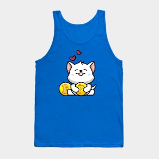 cute huging bitcoin Tank Top